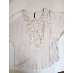 Kay Celine XL Cream Boho Kimono Sleeve Blouse‎